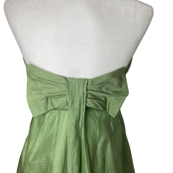 Jessica Simpson Dress 6 Strapless Party Green Sundress Elegant Frock Bow Back‎ - Picture 6 of 14